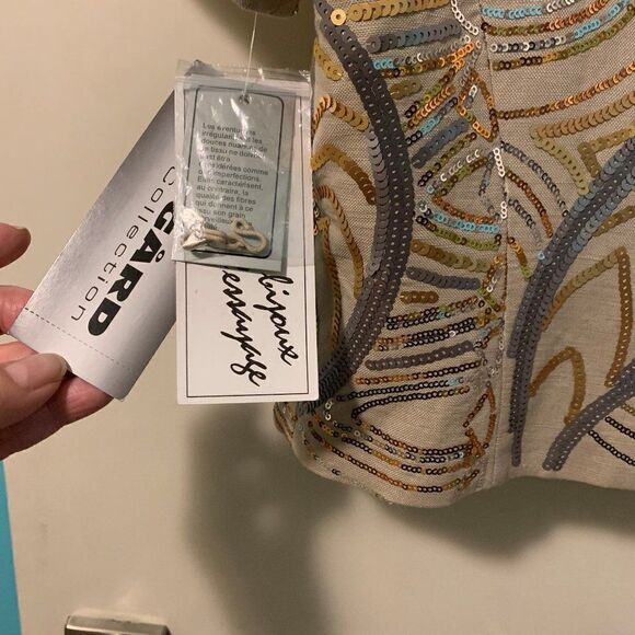 Nwt, Nygard linen top/jacket with gold and silver sequined applique, sz … - Picture 6 of 16